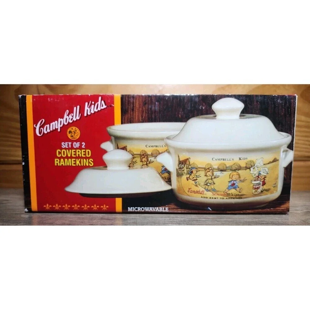 Vintage Campbell Soup Bowls w Lid Campbell’s Kitchen 1994 Campbell’s Soup Kids